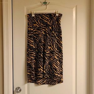 Leopard print slip skirt